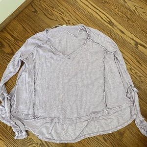 Free People Woven Long Sleeve Top